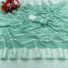 Cotton Blend Striped Saree for Women 