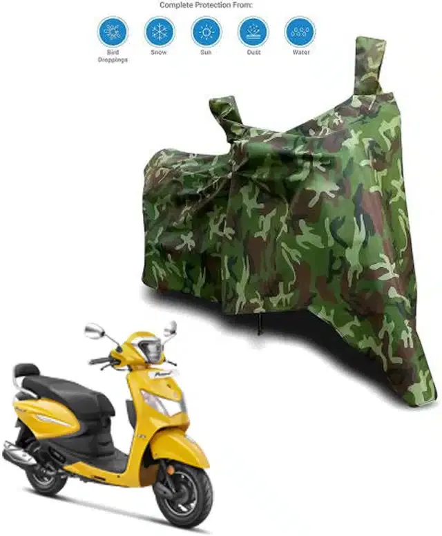 Waterproof & UV Protection Polyester Full Body Cover for Motocorp Electric Scooter (Green)