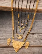 Combo of 4 Pcs Mangalsutras with Earrings Set for Women 