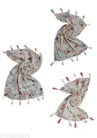 Chiffon Printed Scarves for Women, Multicolor, Pack of 3