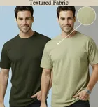 Polyester Round Neck T-shirt for Men, Multicolour, Pack of 2 