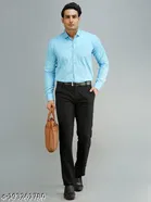 Cotton Blend Solid Shirt for Men, Sky Blue 