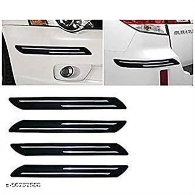 Rubber Car Bumper Protector (Black, Pack of 4)