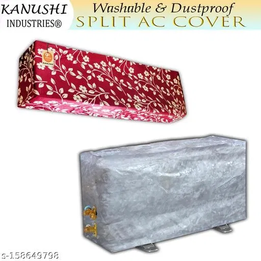 KANUSHI Industries® Split AC Cover Set for Indoor and Outdoor Unit 1.5 to 2.0 Ton Capacity (AC-in-Out-Maroon-Raj)…
