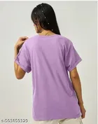 Cotton Blend Printed T-Shirt for Women, Purple 