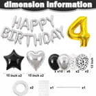 4th Happy Birthday Balloon Decoration Kit ,Silver Set Of 1