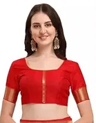 Silk Woven Design Saree for Women, Red 
