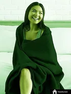 Wool Solid Blanket, Green 