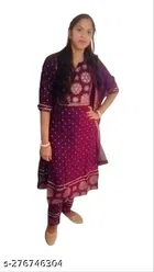Printed Anarkali Dupatta Set for Women 