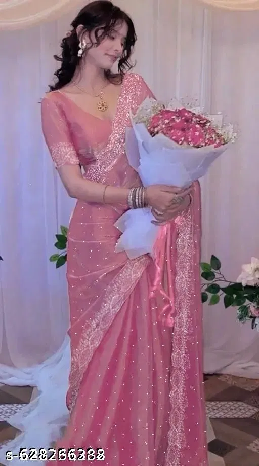 JImmy Choo Saree for Women, Pink (5.5 M)