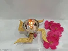 Metal Swastik Diya with Velvet Box 