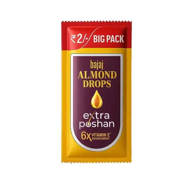 बजाज बजाज आलमंड ड्रॉप्स हेयर ऑयल 3.6 ml (60 का पैक)