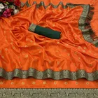 Vichitra Silk Applique Saree for Women 