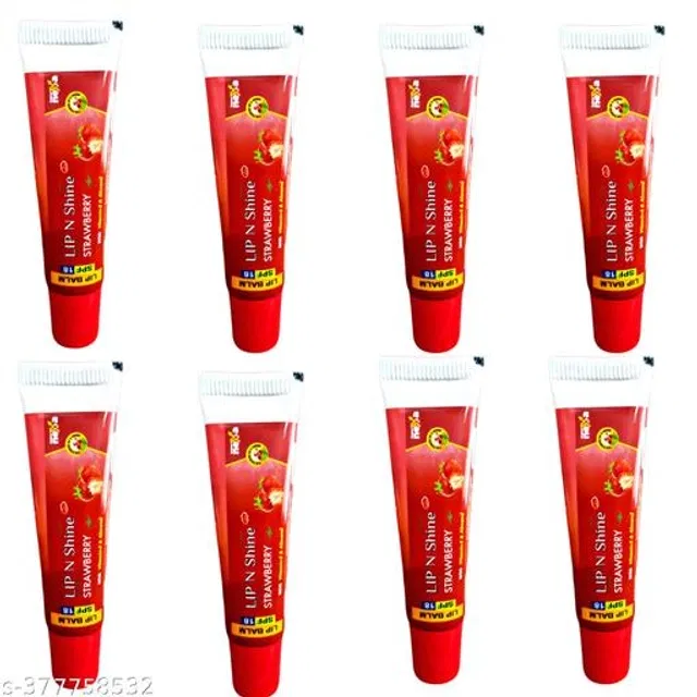 Lip N Sine Strawberry Lip Balm (10 g, Pack of 8)