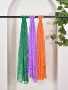 Net Self-Design Dupatta for Women (Multicolor, 2.2 m)