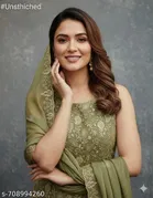 Embroidered Georgette Punjabi/All Over Suits Semi-Stitched Suits 