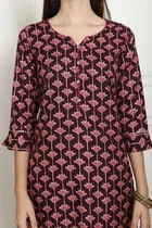 Cotton Printed Kurti with Bottom & Dupatta Set for Women 