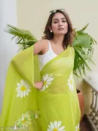 Lien Printed Saree for Women, Green 