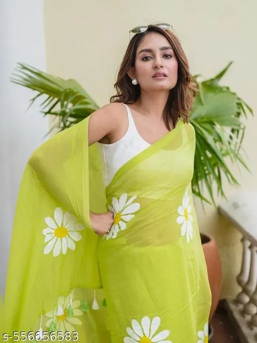 Lien Printed Saree for Women, Green (6.3 M)