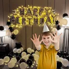 Gold & SIlver Theme 6th Birthday Balloon Decoration Kit , Multicolor, Pack Of 69