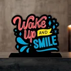 Wake Up And Smile Decorative Motivational Desktop Showpiece (Multicolor)