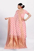 Linen Zari Woven Saree for Women 