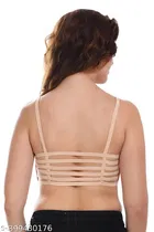 Cotton Blend Bra for Women, Beige 