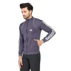 Full Sleeves Solid Sports Jacket for Men (Grey, M)