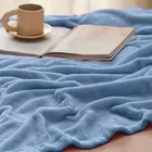 Wool Solid Blanket, Light Blue 