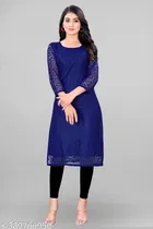 Net Kurti for Women,  Blue  