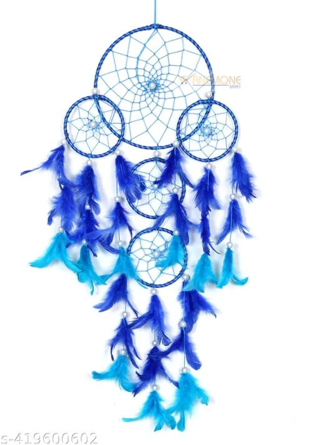 Feather Wall Hanging Dream Catcher (Blue)