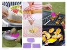 Plastic 8 Pcs Measuring Cups & Spoons with Spatula & Oil Brush with 3 Pcs Cake Scrapers 