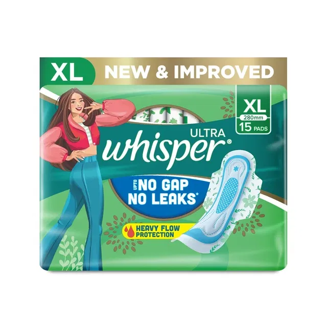विस्पर अल्ट्रा नो गैप्स नो लीक्स सैनिटरी पैड्स XL (30 यूनिट्स)