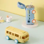 Plastic Bus Shape Sipper Bottle for Kids, Multicolor 