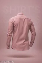 Polycotton Solid Shirts for Men, Coral 