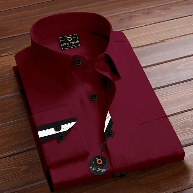 Full Sleeves Shirt for Men (Maroon, XL)