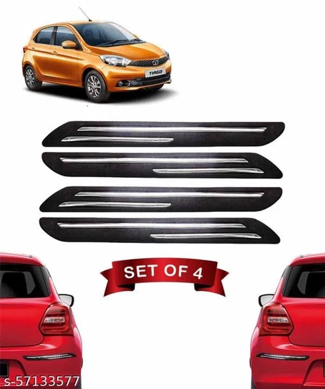Rubber Car Bumper Protector (Black, Pack of 4)
