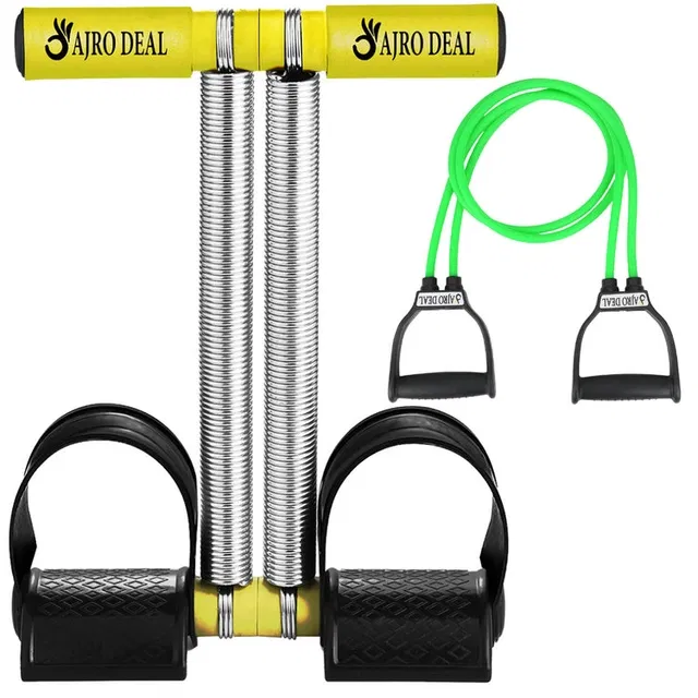 Heavy Duty Dual Spring Tummy Trimmer With Resistance Bands For Full Body Workout