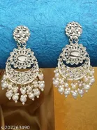 Latest Kudan Pearl Big Designer Earrings for Women 