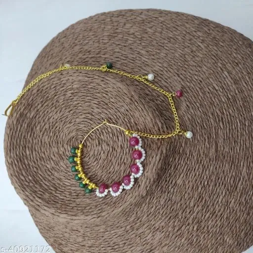 Designer Nosepins for Women (Multicolor, Free Size)