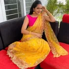 Net Embroidered Saree for Women 