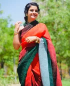 सिद्धिदाता विमेंस फुल क्रस्ड डिजिटल प्रिंटेड प्योर जॉर्जेट साड़ी विद क्रस्ड ब्लाउज पीस 