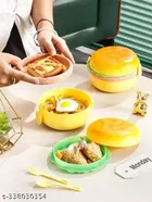 Burger Shape School Tiffin Lunch Box for Kids, Leak Proof Plastic with Compartments, Pack of 1