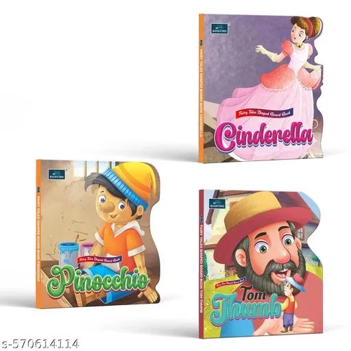 Fairy Tale Shaped Board Book – Cinderella, Pinocchio, and Tom Thumb | Set of 3 – A Magical Trio of Shaped Tales That Spark Imagination and Love for Reading