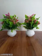 Plastic Artificial Flowers, Multioclor, Pack of 2