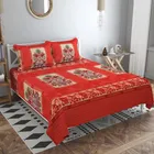 Woolen Queen Size Double Bedsheet with 2 Pillow Covers (Red, 100x90 Inches)