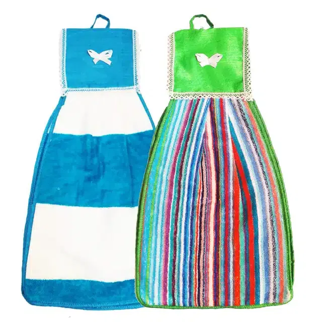 Cotton Hanging Hand Towel (Multicolor, Pack of 2)