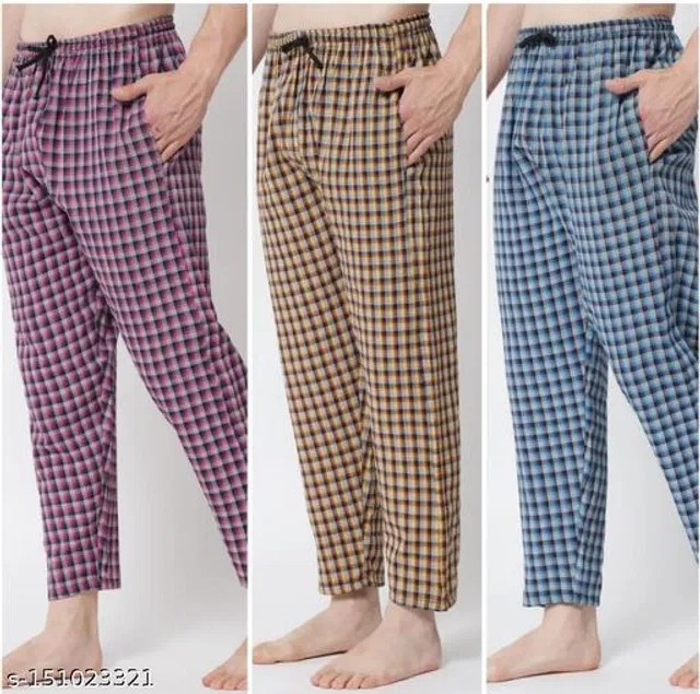 Cotton Trousers for Mens (Multicolor, XXL) (Pack of 3)
