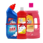 Captain Shine Floor Cleaner 1 L (Floral) + Captain Shine Toilet Cleaner 1 L + Captain Shine Bathroom Cleaner 500 ml