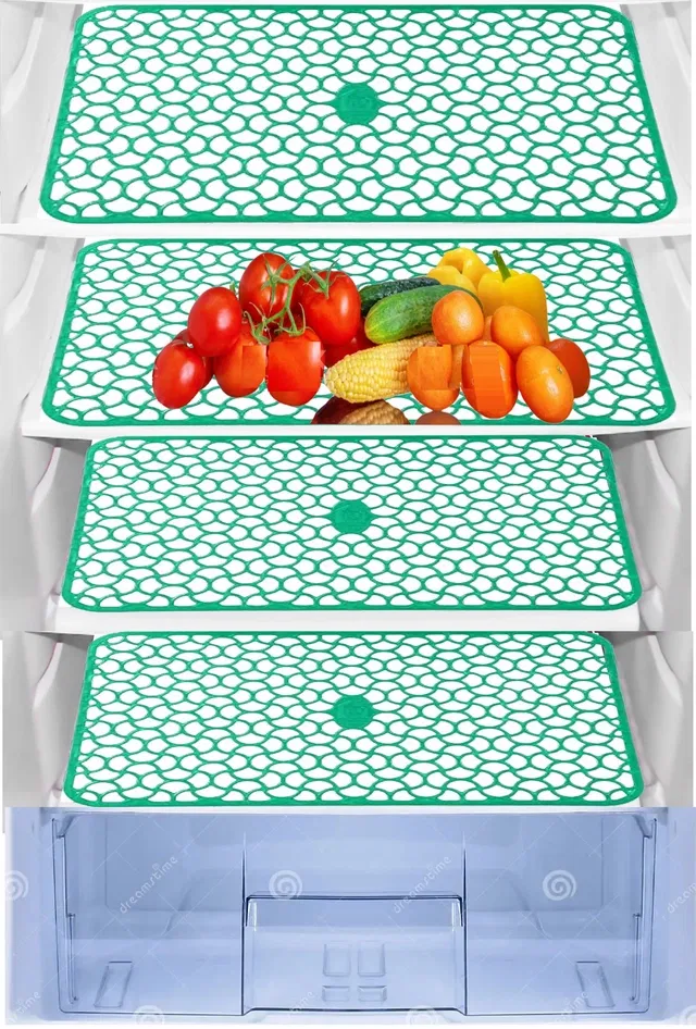PVC Fridge Mat (Multicolor, Pack of 4)